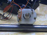 Noise reduction resistor and gray and orange wires soldered